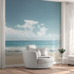 Fotobehang Blauwe lucht met wolken