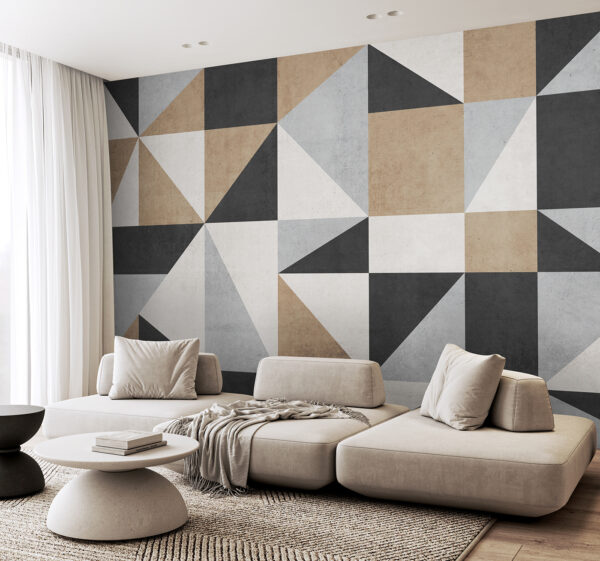 Geometrisch patroon met neutrale tinten Fotobehang Geometrisch patroon met neutrale tinten