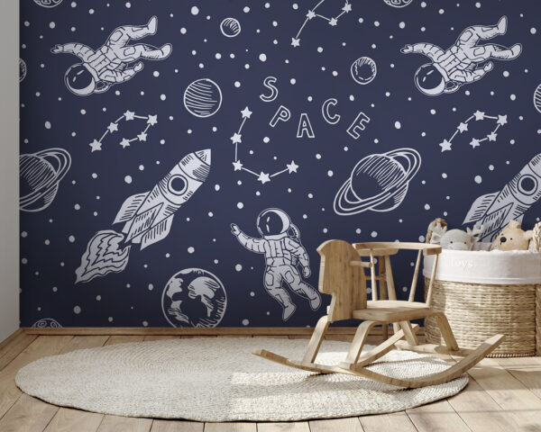 Cartoon van een astronaut Fotobehang Cartoon van een astronaut