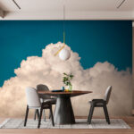 Fotobehang Grote witte wolk in de lucht