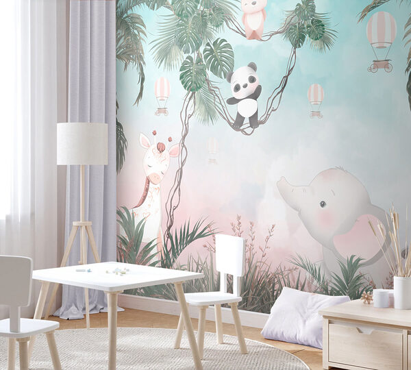 Cartoon van een panda Fotobehang Cartoon van een panda