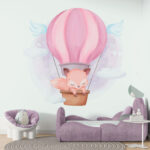 Fotobehang Roze luchtballon