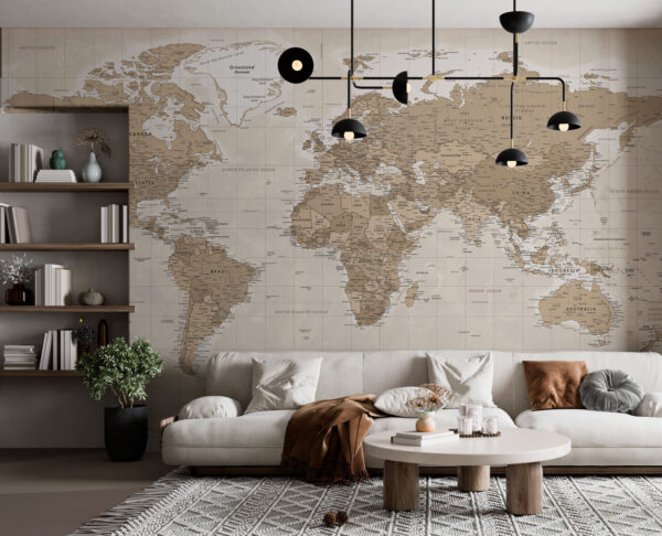 Fotobehang Fotobehang Kaart van de wereld (Artikelnummer: u97342)