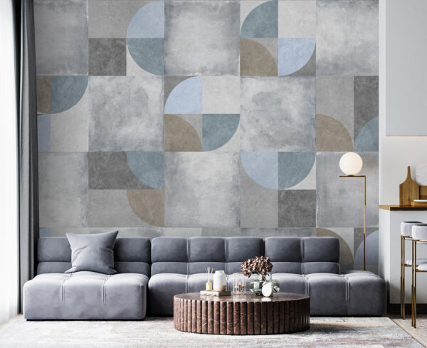 Geometrisch patroon met gedempte kleuren Fotobehang Geometrisch patroon met gedempte kleuren
