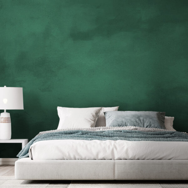 Fotobehang Groene muur met zwarte vlekken