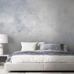 Fotobehang Blauw en wit abstract patroon met structuur.