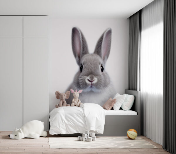 Schattig konijntje met zachte vacht Fotobehang Schattig konijntje met zachte vacht