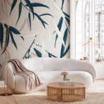 Fotobehang Bladeren die een subtiel abstract patroon creëren