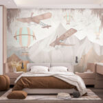 Fotobehang Luchtballon met mand