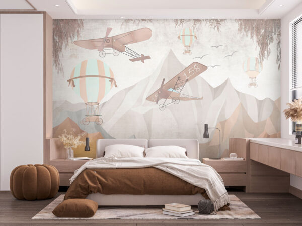 Luchtballon met mand Fotobehang Luchtballon met mand