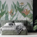 Fotobehang Tropische planten in levendige harmonie.