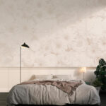 Fotobehang Wit bloemenpatroon met delicate textuur.
