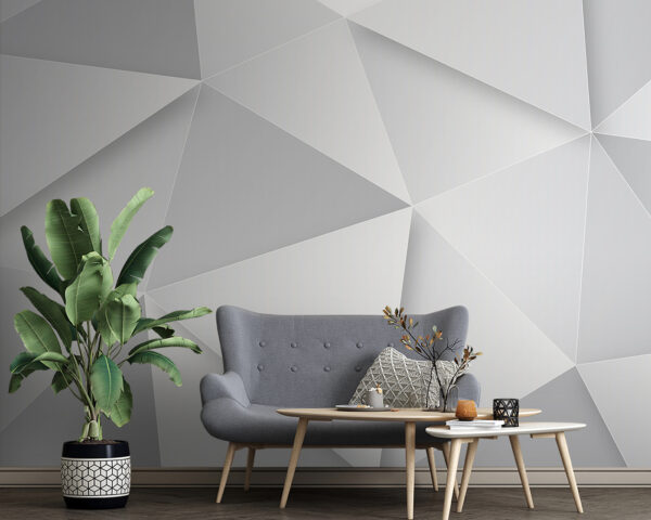 Wit rechthoekig object met een schaduw Fotobehang Wit rechthoekig object met een schaduw