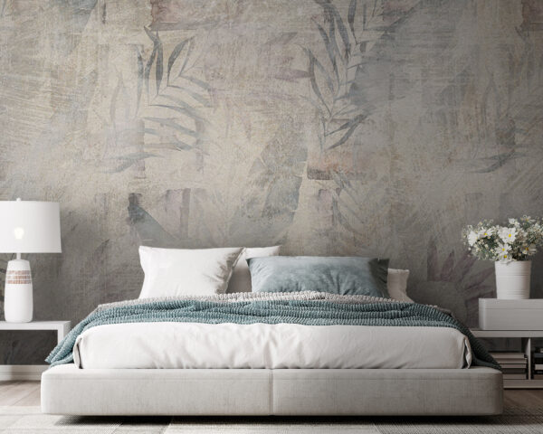 Abstracte botanische textuur met bladeren. Fotobehang Abstracte botanische textuur met bladeren.