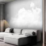 Fotobehang Witte wolk in de lucht