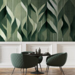 Fotobehang Abstract groen bladeren patroonontwerp.