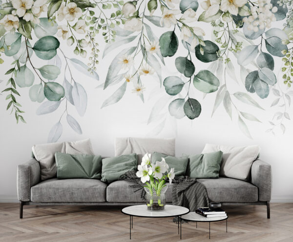 Elegant blad- en bloemstuk Fotobehang Elegant blad- en bloemstuk