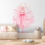 Fotobehang Aquarel van een dansende ballerina