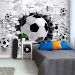 Fotobehang Zwart-witte voetbal