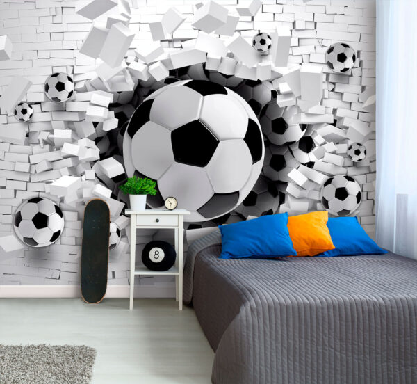 Zwart-witte voetbal Fotobehang Zwart-witte voetbal