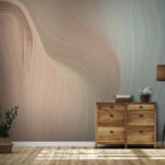 Fotobehang Abstract pastel golfpatroon.