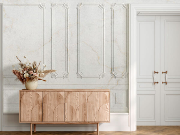 Elegante wit marmeren wand Fotobehang Elegante wit marmeren wand