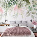 Fotobehang Elegant bloemendesign met pasteltinten