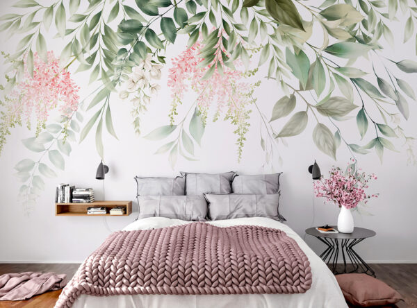 Elegant bloemendesign met pasteltinten Fotobehang Elegant bloemendesign met pasteltinten