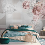 Fotobehang Abstracte bloemen met zachte pasteltinten.