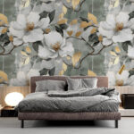 Fotobehang Delicate bloemen met artistieke flair