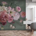 Fotobehang Elegant boeket met een delicate vlinder.