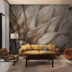 Fotobehang Ingewikkeld geometrisch bloempatroonontwerp.
