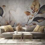 Fotobehang Elegante bladeren met delicate details.