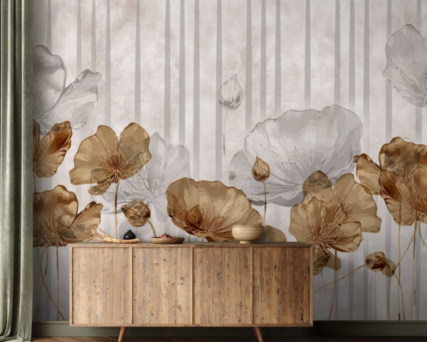 Behang met bloemen Fotobehang Behang met bloemen