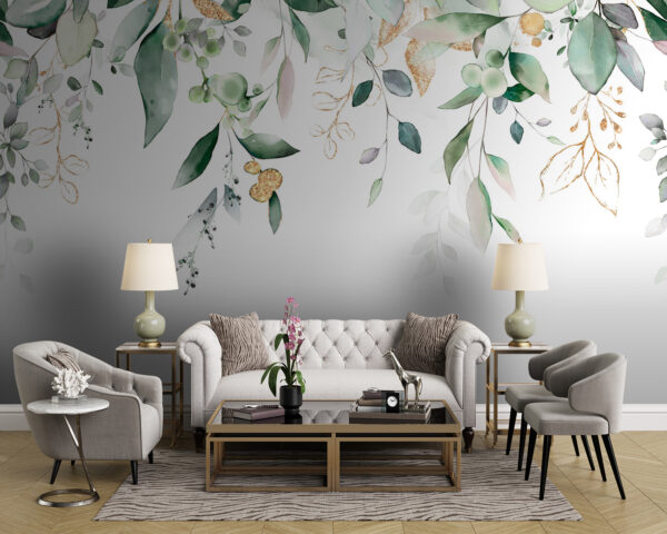 Elegant gebladerte met delicate accenten Fotobehang Elegant gebladerte met delicate accenten