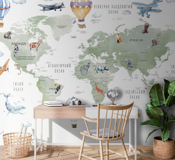 Luchtballon met vlaggen Fotobehang Luchtballon met vlaggen