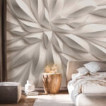 Fotobehang Abstract wit gevouwen papieren patroon