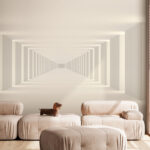 Fotobehang Wit rechthoekig object met een witte rand