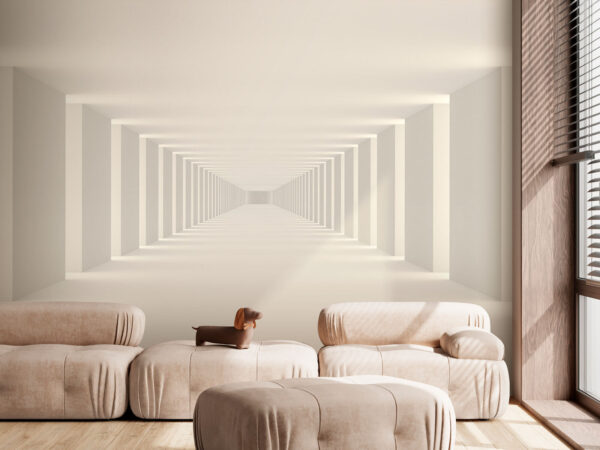 Wit rechthoekig object met een witte rand Fotobehang Wit rechthoekig object met een witte rand