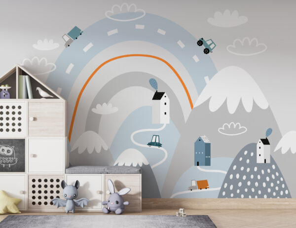 Huis op een berg Fotobehang Huis op een berg