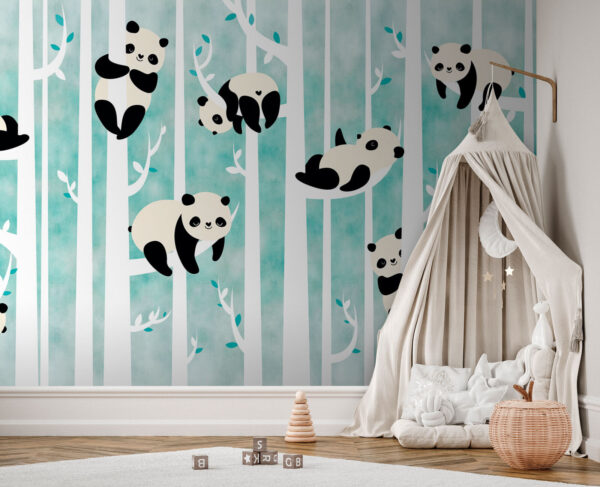 Cartoon van een panda Fotobehang Cartoon van een panda