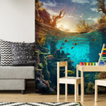 Fotobehang Onderwaterparadijs met levendige koralen