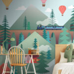 Fotobehang Roze luchtballon