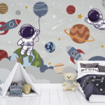 Fotobehang Cartoon van een planeet