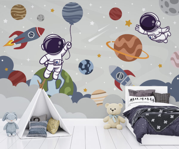 Cartoon van een planeet Fotobehang Cartoon van een planeet