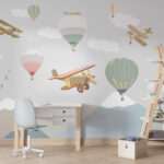 Fotobehang Luchtballon in de lucht