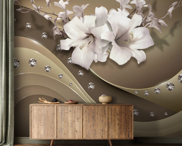 Elegante bloemen met subtiele accenten Fotobehang Elegante bloemen met subtiele accenten