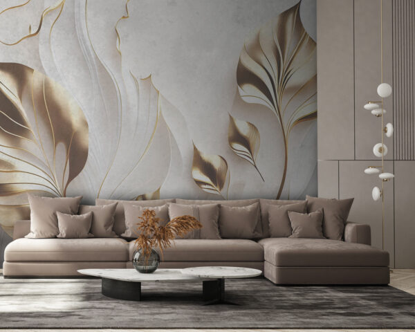 Elegante bladeren met ingewikkelde ontwerpen Fotobehang Elegante bladeren met ingewikkelde ontwerpen