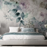Fotobehang Florale elegantie in aquareltinten.
