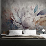 Fotobehang Grillige bladeren en abstract ontwerp